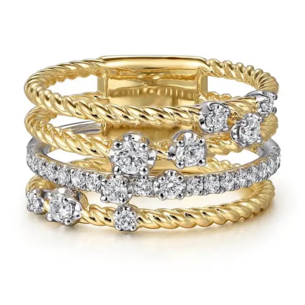 18k Gold over Sterling White Sapphire Pave’ Ring 9